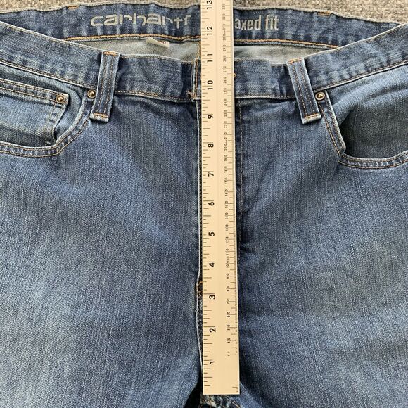 Carhartt Mens Relaxed Fit Blue Jeans Straight Med Wash Size 36 x 30 - Picture 9 of 16
